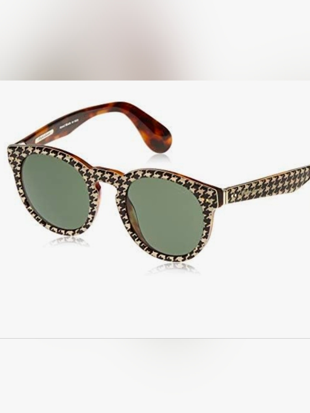 Ralph Lauren Tortoise Houndstooth Frame Sunglasses with Green Lenses